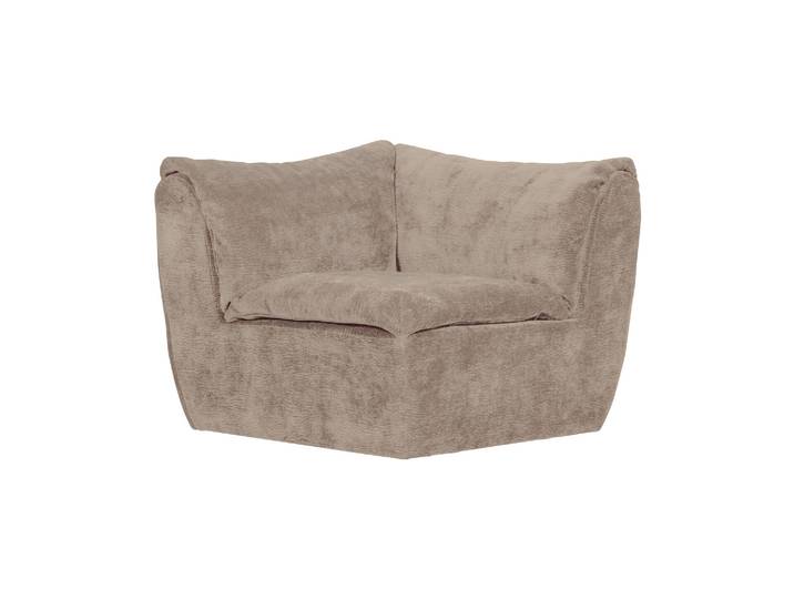 Élément de coin de canapé modulable Chenille 3D Sable BAGGY