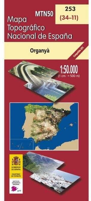 Carte topographique de l'Espagne n° 0253 - Organyà   CNIG - 1/50 000