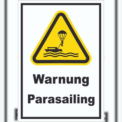 HB-Druck Aufkleber Warnung Parasailing A4 (210x297mm)