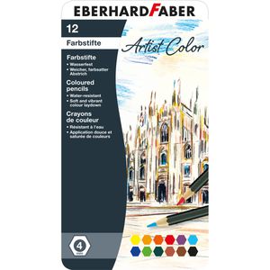 Eberhard-Faber Buntstifte Artist Color, 516112, farbig sortiert, im Metalletui, 12 Stück