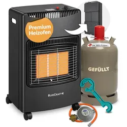 BlueCraft Infrarot Gas  Heizofen 4,2 kW mit Anschlusszubehör und 11 kg Gasflasch...