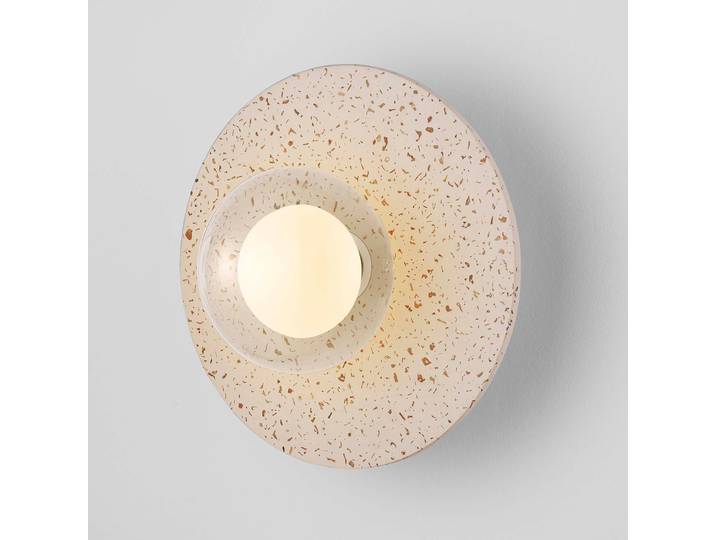 Applique Vrahos Ø 30cm Beige/Beige céramique / verre opale LED G9