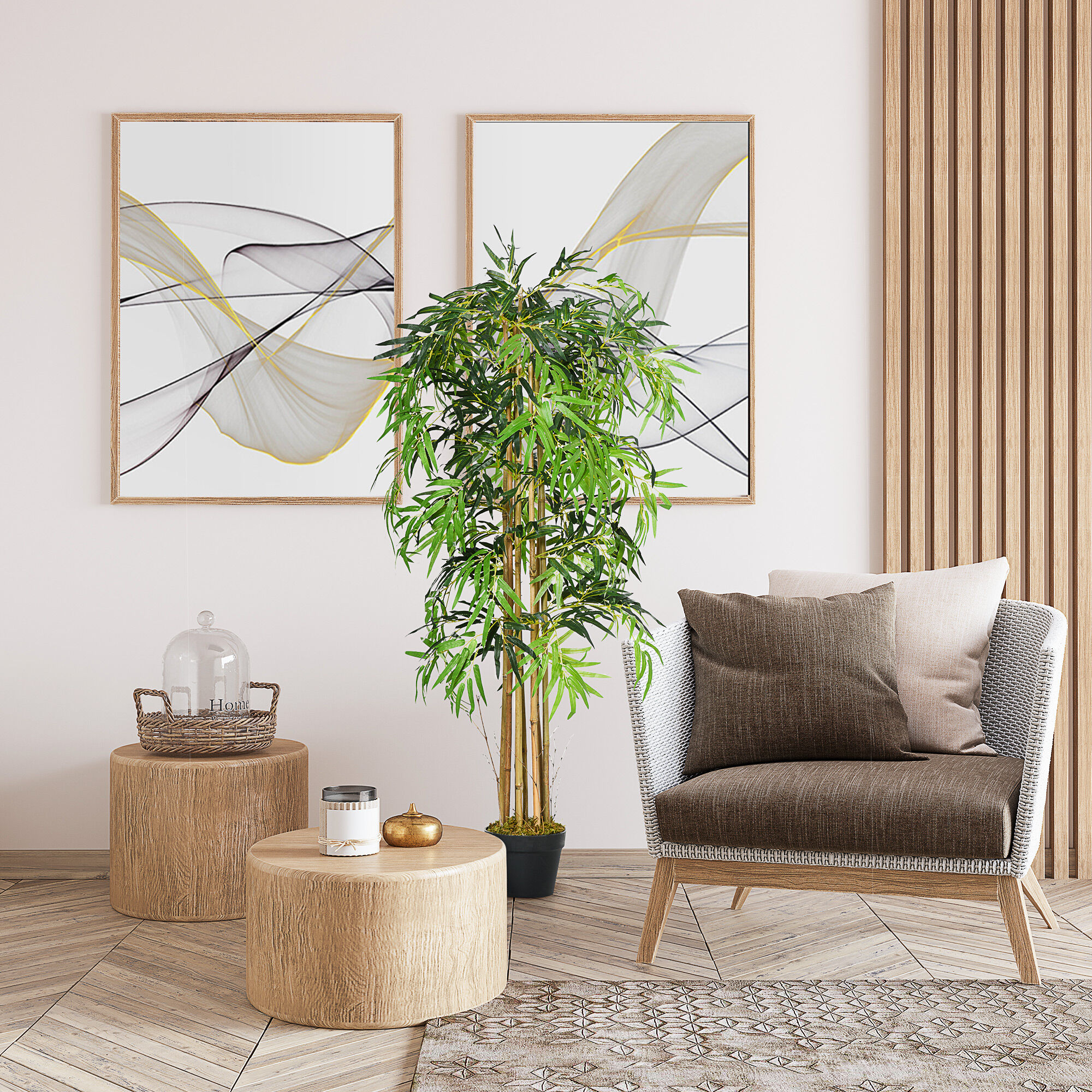 Altro Bambù Artificiale Con Vaso Per Interno, ?18x150cm