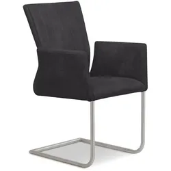 2er-Set Freischwinger Como Mikrofaser Schwarz Carbon