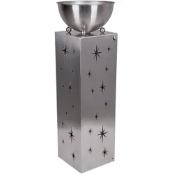 DELUKE Sternensäule MANN mit LED Edelstahl Silber 76x25,5x25,5cm Dekoration Wohnzimmer Büro