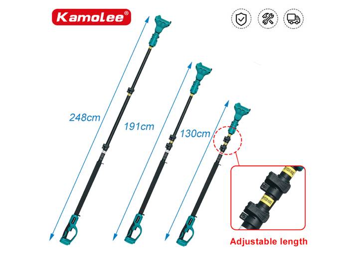 Kamolee-Perche d'extension de 2.5 mètres adaptée aux ciseaux électriques, scie à chaîne aste, 6 pouces, 8 pouces