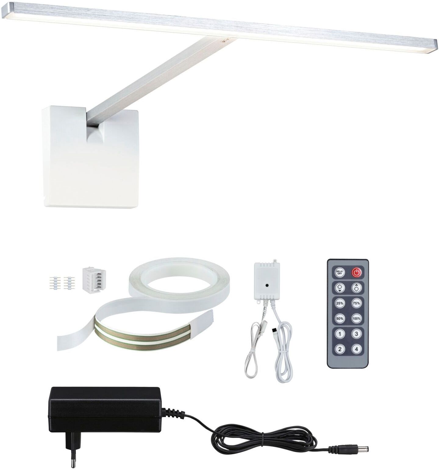 PAULMANN LED Bilderleuchte "Xana", grau (aluminiumfarben), 1, H: 8,5cm, 1 Stk., Leuchten, dimmbar, LED Bilderleuchte