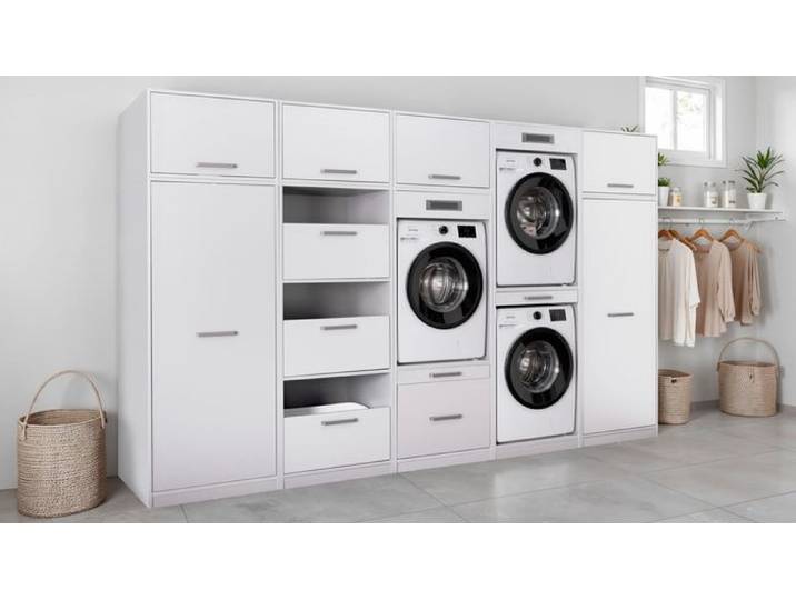 Wäscheschrank Galleria Weiß Dekor