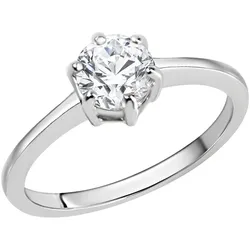 Zeeme Silber Ring Silber 925 rhodiniert mit weißem Zirkonia-Stein