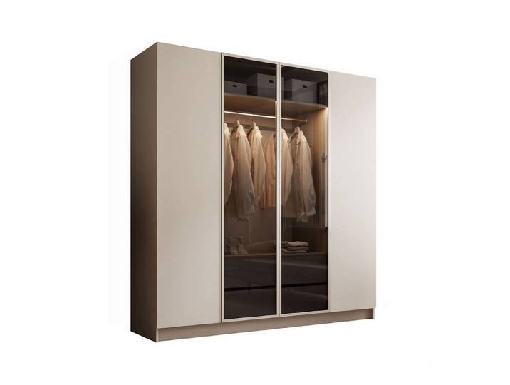 Lookway Kleiderschrank ATRIUM II mit Glasfront inklusive Trageservice 200x57x210 cm