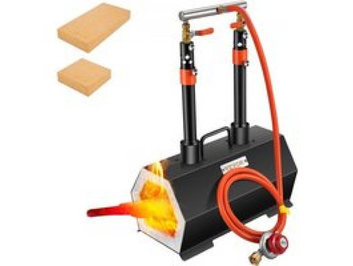 VEVOR Gas Schmiedeofen Sechseck, 400 x 215 x 190 mm Gas Schmiede mit Doppelbrenner, Gold, Messing, Bronze, Magnesium, Aluminium, Zinn und Edelstahl, Gas Propan Forge Schmiedeofen 2 m Gasschlauch