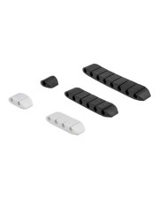 Delock Kabelhalter trapezförmig selbstklebend Kombi Set 10 Stück schwarz weiß Schwarz Weiß 10er (18400)