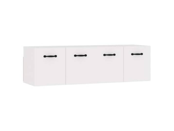 HKLGBVCR Wandschränke, 2 Stück, weiß, 80 x 35 x 36,5 cm, Holz, Technik 2 Fächer pro Schrank, Mediaplayer und Zeitschriften, schlichtes Design, inkl. Montageanleitung