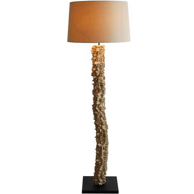 SALESFEVER Stehlampe "Pandora", schwarz-weiß (schwarz, natur, weiß), 1, Ø 50cm H: 150cm, 1 Stk., Leuchten, handgefertigt, mit Leinenschirm, Stehlampe