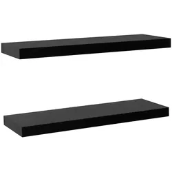 vidaXL Schweberegale 2 Stk. Schwarz 80x20x3,8 cm