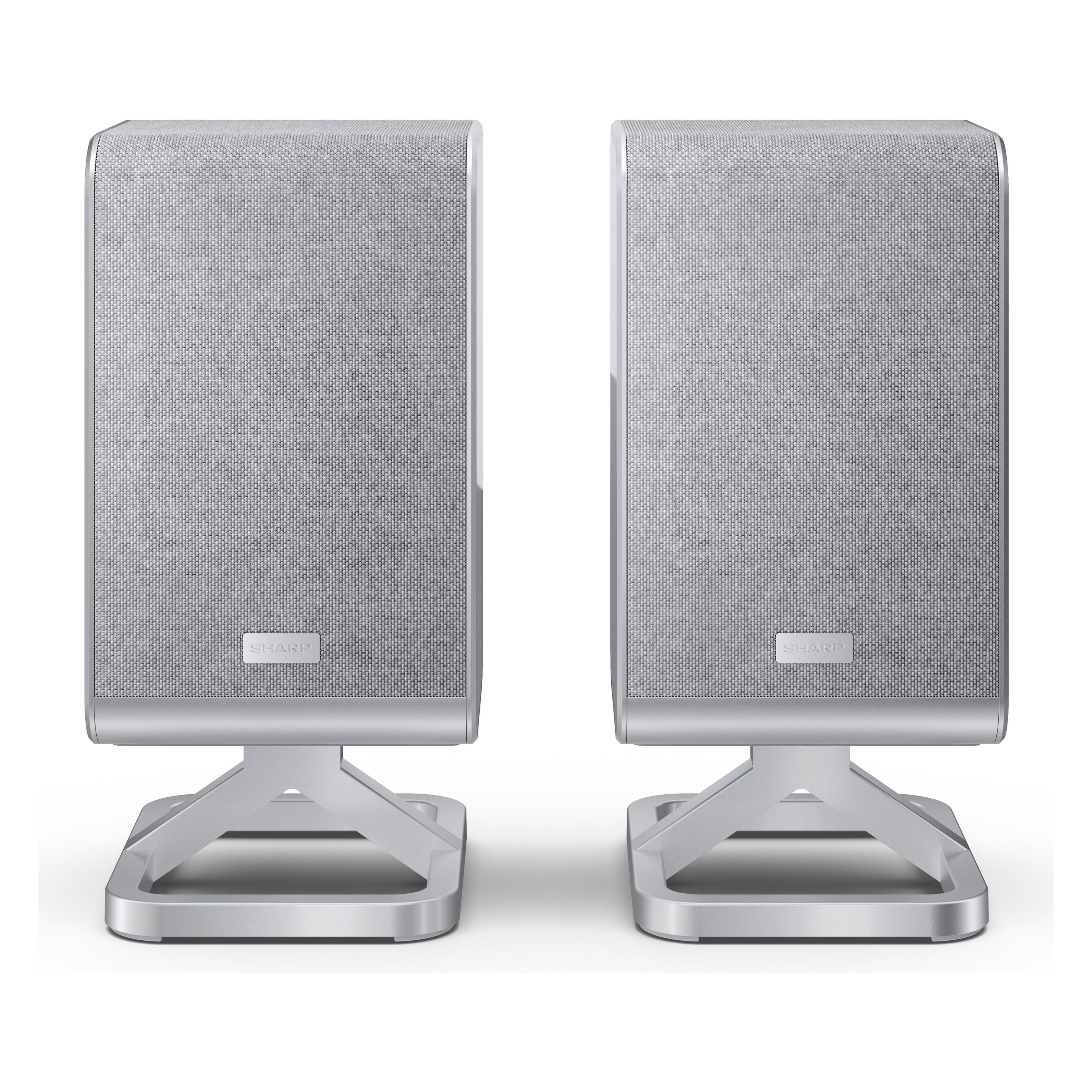 Sharp Speakers HT-SPR52021(SL) Q Soundbar 2.0.2 Wireless Rear Surround Speakers, Silver | (200 W, 2.0.2 Kanal) (HT-SPR52021SL)