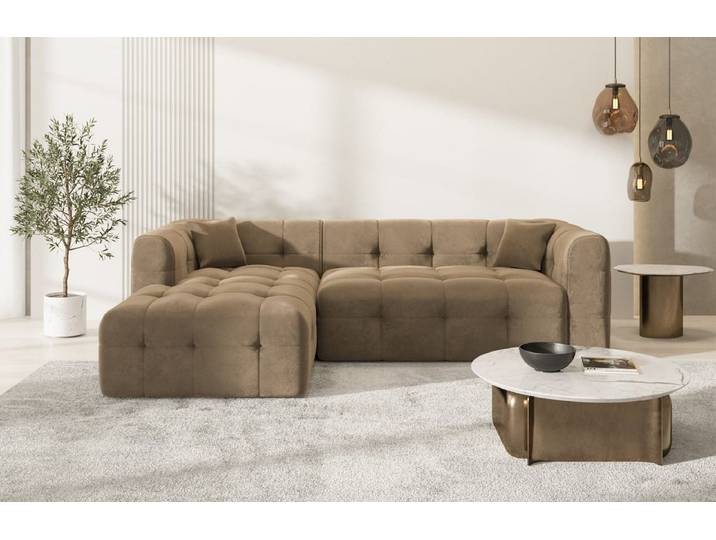 Couch Sevilla L-Form in Stoff