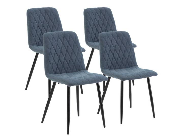 STUHL 4er-Set Abril blauer Stoff