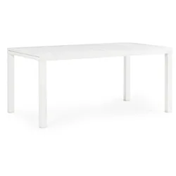 Gartentisch Hilde aus Aluminium, ausziehbar, modern, weiß, ideal für 8–10 Personen, outdoor