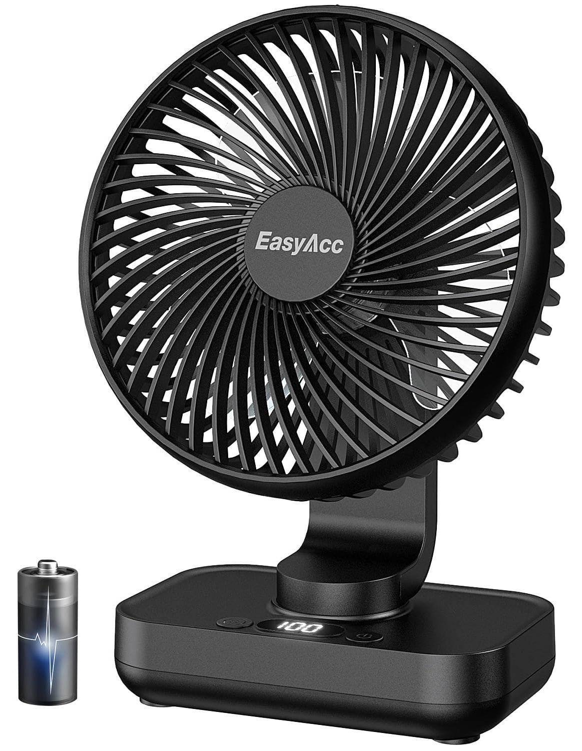 Selius Tafelventilator met 4000 mAh accu, automatische oscillerende USB-ventilator
