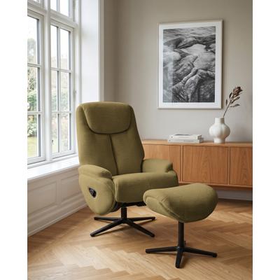 Relaxsessel OTTO HOME "Sessel SELLIA Relaxsessel, TV-Sessel mit Hocker,Drehsessel 360", grün, B:79cm H:110cm T:82cm, Webstoff 100% Polyester, Sessel, Relaxsessel, Verstellbare Neigung (115-160) für Relax- und Liegeposition