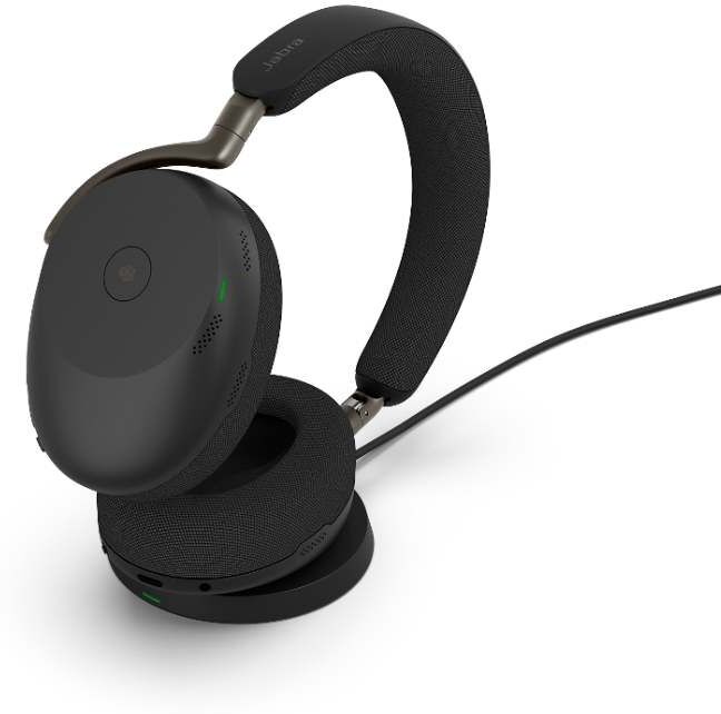 Jabra GN Jabra Evolve3 85 MS USB-A + Socle de charge Casque sans fil circum-auriculaire certifié Microsoft Teams avec dongle USB-A et socle de recharge pour