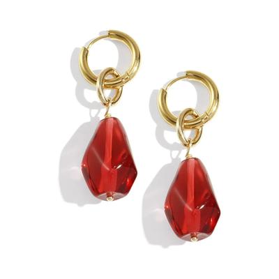 Paar Ohrhänger ADELIA´S "Ohrringe Ohrhänger mit unregelmäßig geformtem Acrylanhänger", Damen, Gr. Damen, rot (dunkelrot), Ohrringe, Modeschmuck-Ohrhänger mit markantem Acrylanhänger, stylisch