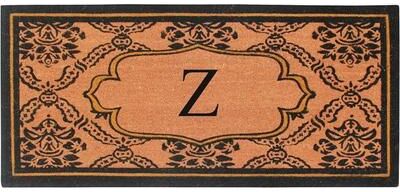 "A1 Home Collections Uriel Bleached Coir Anti-shred Monogrammed Doormat, 30"" X 60"""
