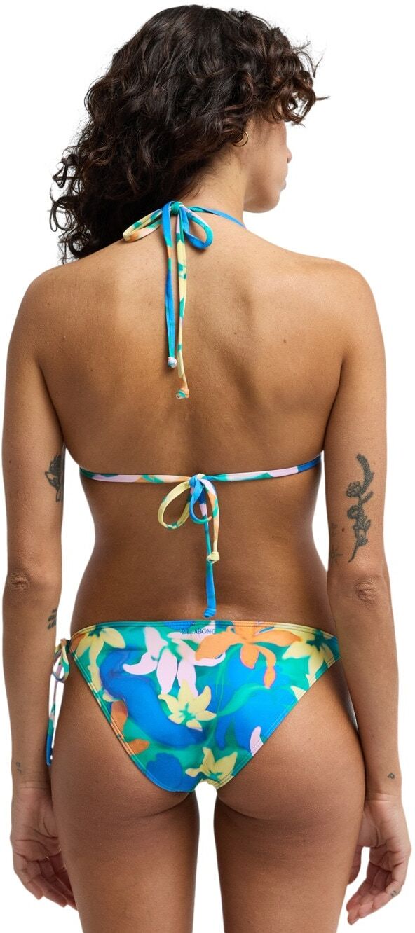Bandeau-Bikini-Top BILLABONG "Sol Searcher Gianna Bandeau", Damen, Gr. L, bunt (agua flores), Obermaterial: 86% Recycled Polyamid, 14% Elasthan., Bikini-Oberteile Bandeau-Bikini-Top agua flores L