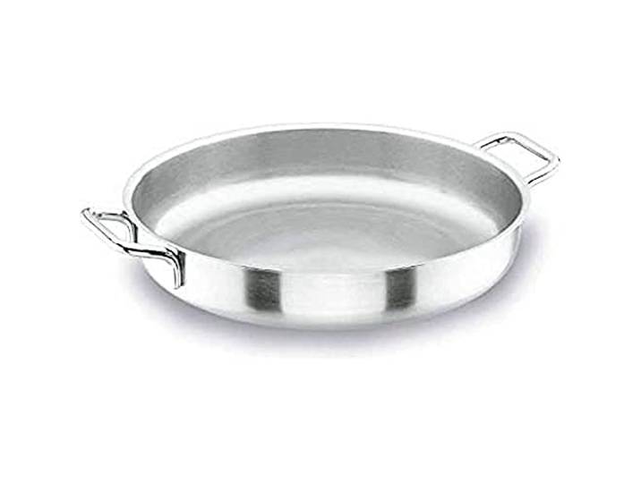 LACOR 50645W Servier-und Bratpfanne ohne Deckel Profil 45 cm Aus lebensmittelechtem Edelstahl gefertigt; hohe Korrosionsbeständigkeit und Haltbarkeit im täglichen Gebrauch