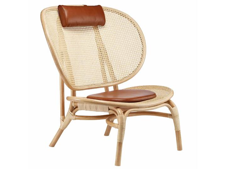 NORR11 Nomad Loungestuhl Natur-cognac Leder