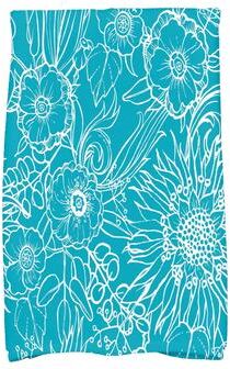 E by Design 18 x 30 Inch Zentangle 4 Floral Print Kitchen Towel