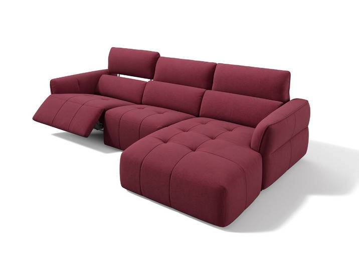 Stoff Ecksofa VERANO L-Form Elektrisch Ausfahrbar Textilcouch Polsterecke Sitzecke