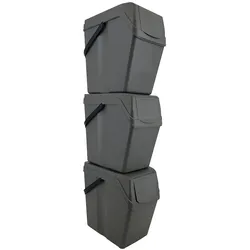 Keden – Set mit 3 Sortibox-Abfallbehältern für Recycling, Grau, 3 x 25 l