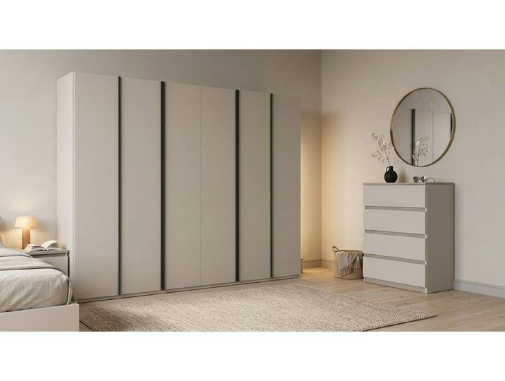 JVmoebel Schlafzimmer-Set Kleiderschrank Kommode Beige Modern Edel Schrank Set Schlafzimmer, (1-tlg., 2-tlg)