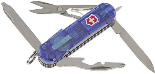 Victorinox Midnite Manager 0.6366.T2 Schweizer Taschenmesser mit LED-Licht Anzahl Funktionen 10 Blau (transparent)