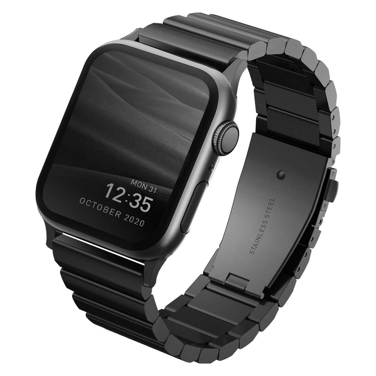 Uniq pasek Strova Mag Apple Watch 42/44/ 45/49mm Series 1/2/3/4/5/6/7/8/9/SE/SE2/Ultra/Ultra 2 Stain (Edelstahl) (UNIQ-49MM-STRVMBLK)