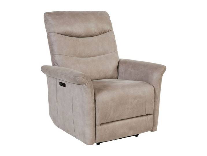 Fauteuil relax électrique tissu microfibre taupe - PYLOS