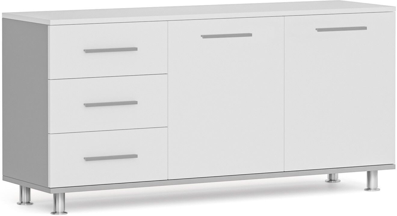 B2B Partner Schrank zum Tisch PRIMO, links, grau / weiß