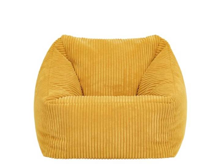 Icon Natalia Cord Sitzsack Kinder Sessel mit Füllung, Gelb
