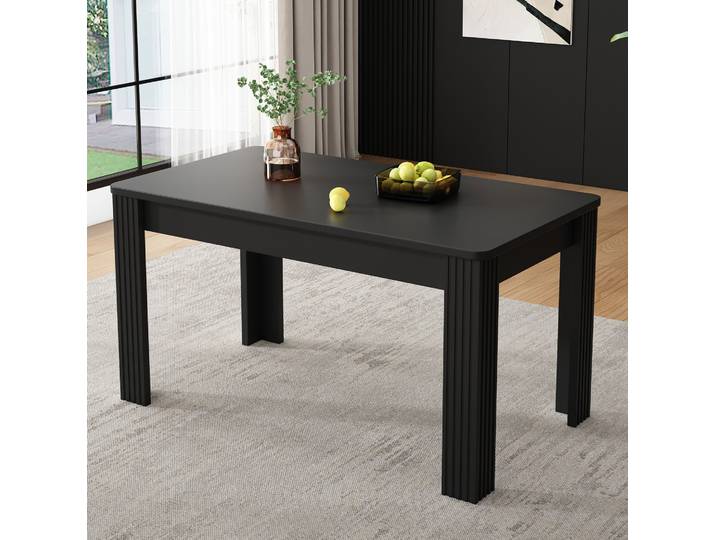 Table De Salle À Manger 116x65x75 Cm En Bois Noir\, Moderne\, Pour Salle À Manger Floragrace