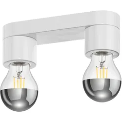 ledscom.de Deckenleuchte ELEKTRA, 2-flammig, Porzellan, weiß glänzend, inkl. E27 Lampen, je 399lm, 4,3W, warmweiß