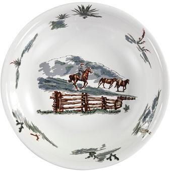 Paseo Road by HiEnd Accents Ranch Life Ceramic Serving Bowl, Duffle Bag, 1PC