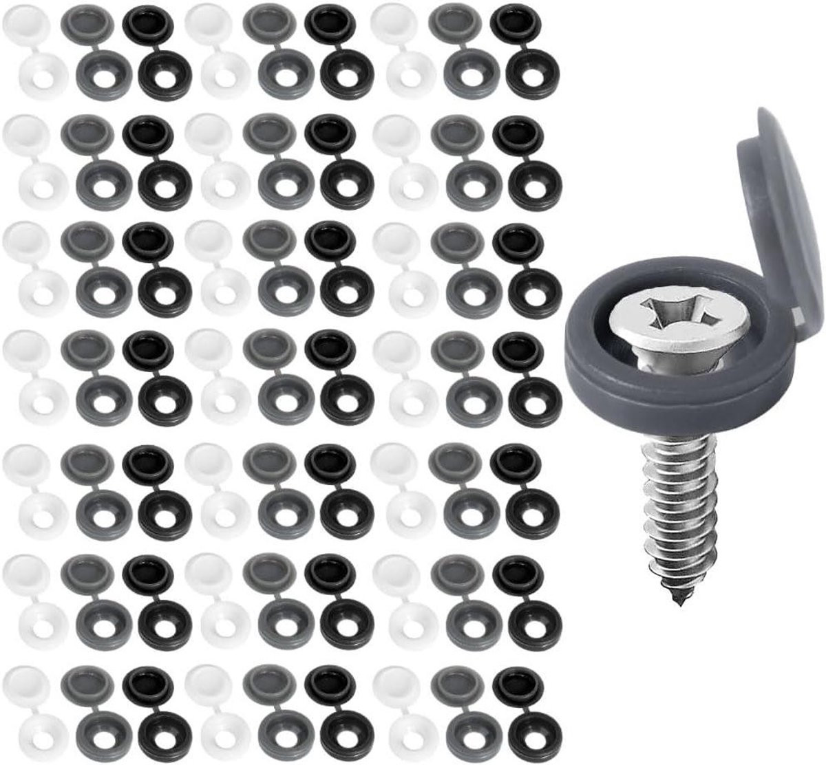 Schroefdoppen Set Afdekkapjes voor Meubels - Flip Top Design - M4-M6 - Zwart, Wit, Grijs
