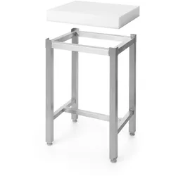 HENDI Hackblock aus Polyethylen mit Untergestell, 505656 + 505670, Weiß, 500x400x(H)800mm