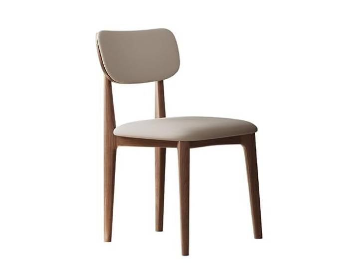 DIANXI Lounge-Sessel Leichter Luxus-Esszimmerstuhl mit Rückenlehne, moderner, Schlichter Esszimmerstuhl, Hocker aus Eschenholz im italienischen Stil