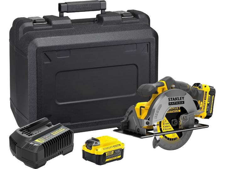 Stanley Fatmax Scie circulaire à main sans fil 18V V20\, 2x4\,0Ah\,K
