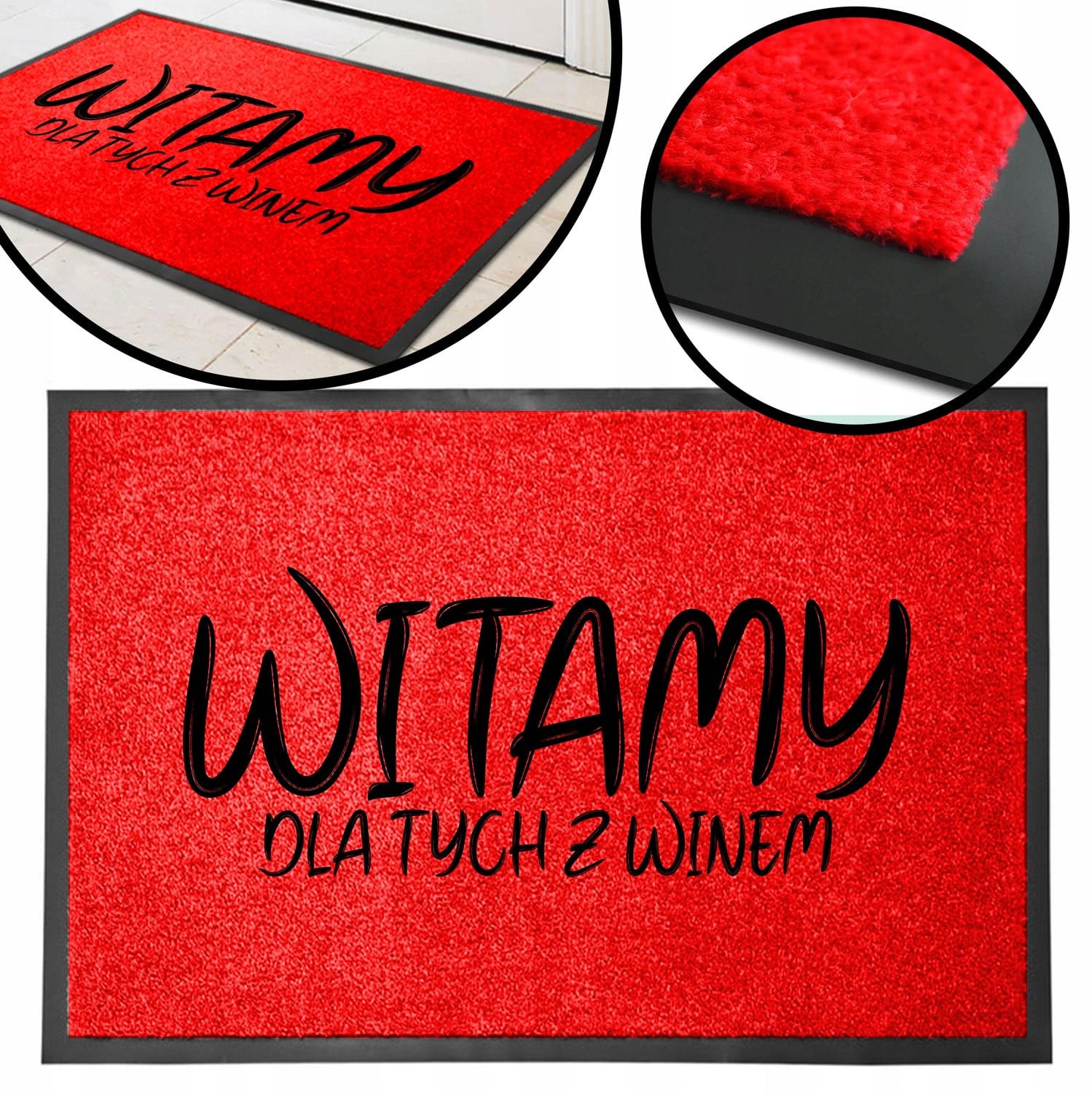 TabPrint Deurmat Welkom - Rood/Zwart