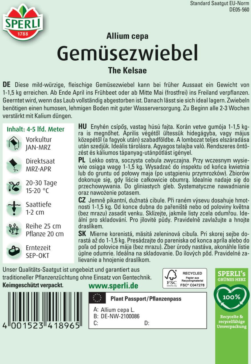 Sperli Gemüsezwiebel The Kelsae