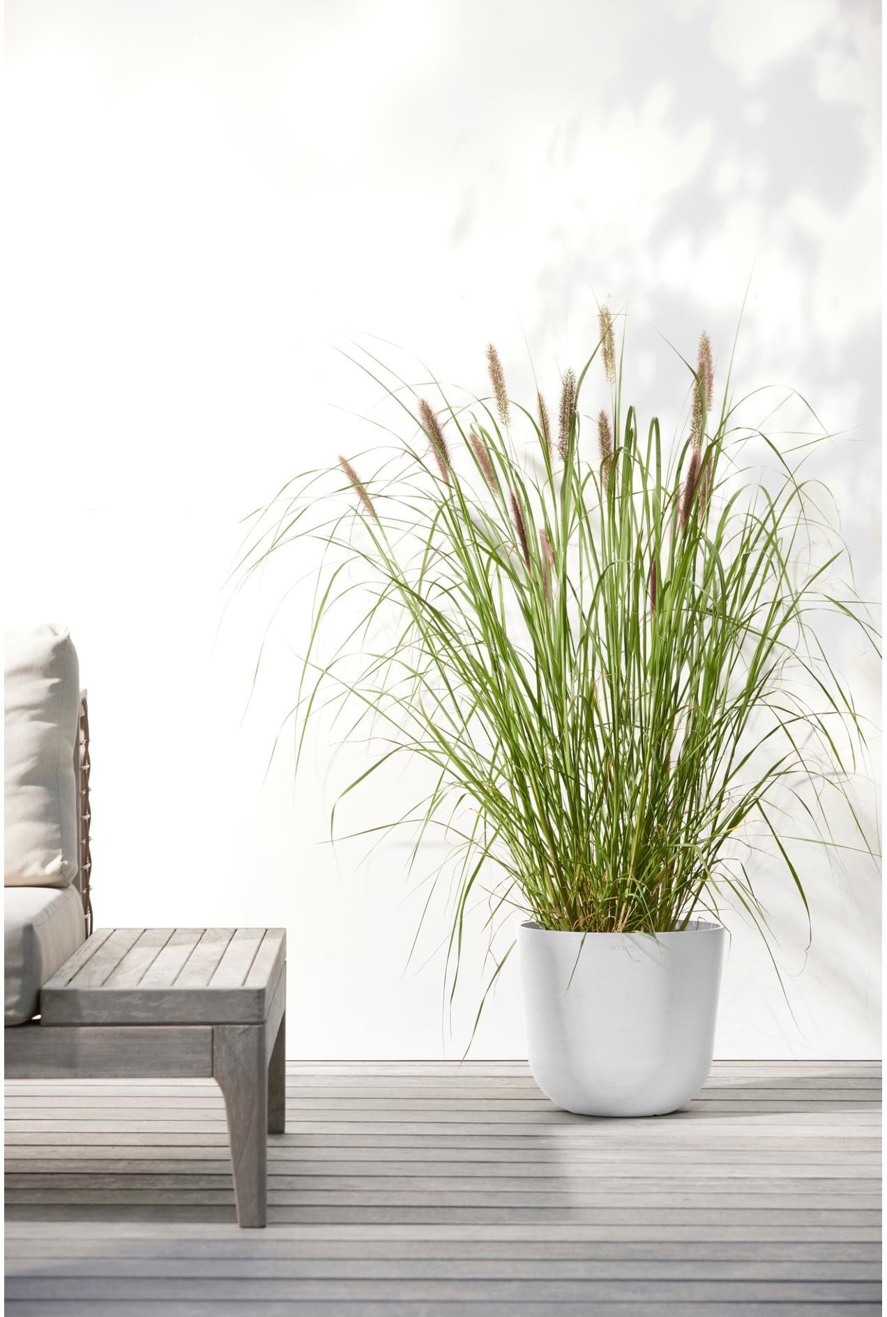 Pflanzkübel ECOPOTS "Oslo 25 Weiss", weiss (weiß), H:21,8cm Ø:25cm, Kunststoff, Pflanzgefässe, Pflanzkübel weiß Ø 25cm